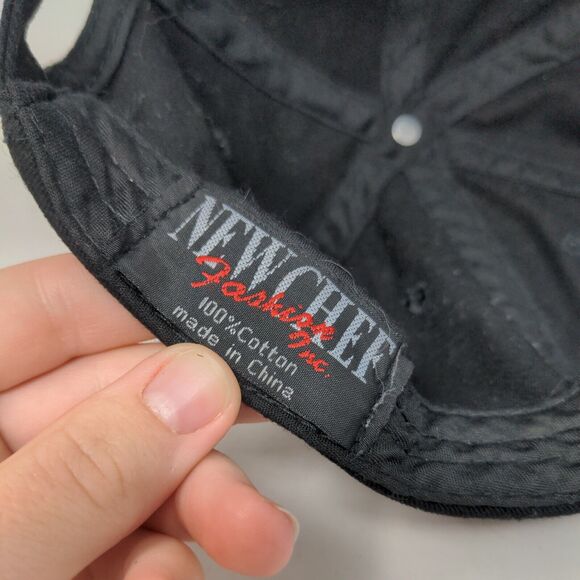 New Chef Slideback Hat Black One Size Adjustable Solid Blank 6 Panel - Picture 7 of 7